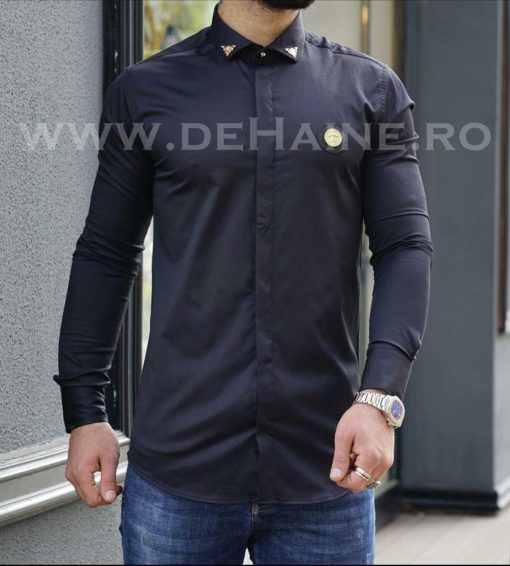 Camasa barbati eleganta neagra slim fit B3326   O4-2.1-Camasi barbati > Camasi evenimente