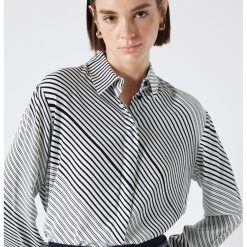 Camasa din viscoza cu model in dungi-FEMEI/IMBRACAMINTE/Camasi-IMBRACAMINTE/Camasi