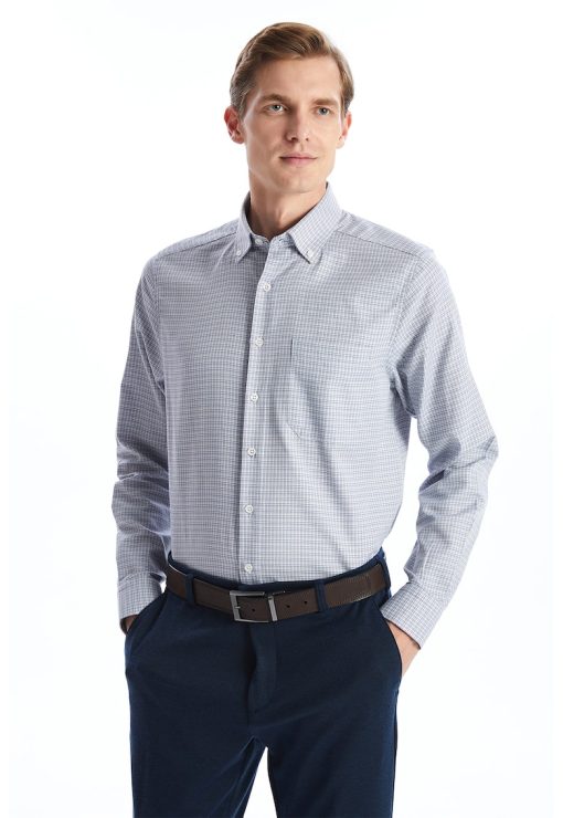 Camasa regular-fit cu guler cu nasturi-BARBATI/IMBRACAMINTE/Camasi-IMBRACAMINTE/Camasi