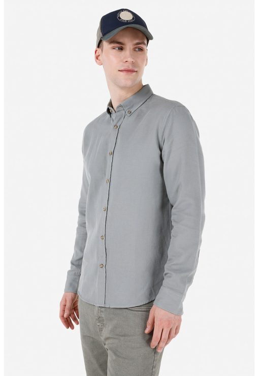 Camasa slim fit cu guler fixat cu nasturi-BARBATI/IMBRACAMINTE/Camasi-IMBRACAMINTE/Camasi