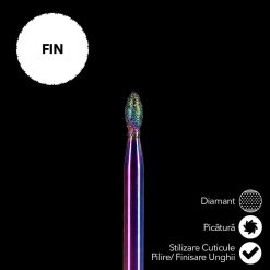 Capat Freza Diamant Cuticule LUXORISE Rainbow Cone fina 252 1