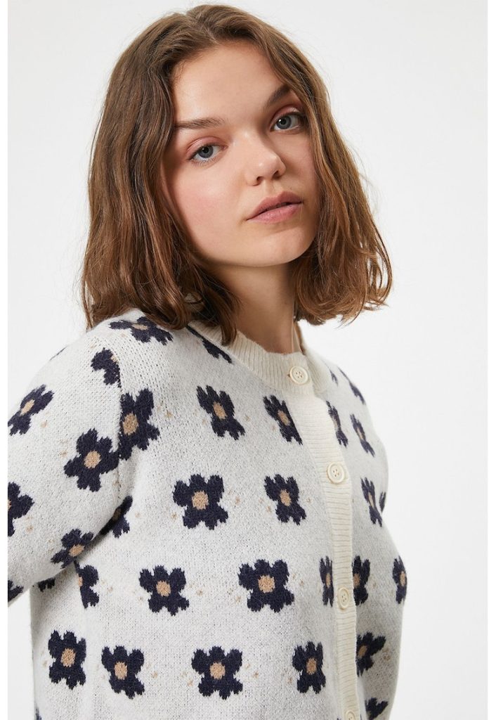 Cardigan cu impirneu floral-FEMEI/IMBRACAMINTE/Pulovere si cardigane-IMBRACAMINTE/Pulovere si cardigane