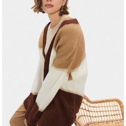 Cardigan cu model colorblock fara inchidere-FEMEI/IMBRACAMINTE/Pulovere si cardigane-IMBRACAMINTE/Pulovere si cardigane