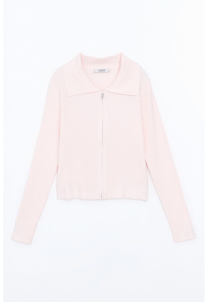 Cardigan striat cu fermoar-FEMEI/IMBRACAMINTE/Pulovere si cardigane-IMBRACAMINTE/Pulovere si cardigane