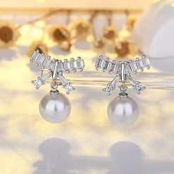 Cercei argint 925 JW1105 model fundita cu perla placati cu rodiu 4
