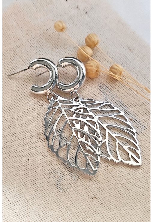 Cercei drop cu model in forma de frunza-FEMEI/GENTI SI ACCESORII/Bijuterii-GENTI SI ACCESORII/Bijuterii