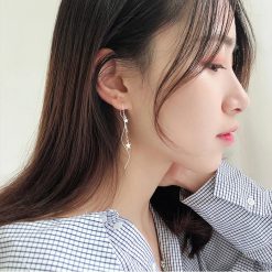 Cercei lungi argint 925 JW1073 model cu stelute placati cu rodiu 4