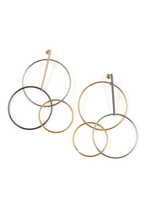 Cercei metalici cu cercuri multiple -  Paris-FEMEI/GENTI SI ACCESORII/Bijuterii-GENTI SI ACCESORII/Bijuterii