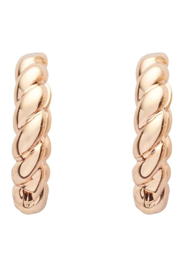 Cercei rotunzi discreti cu model impletit-FEMEI/GENTI SI ACCESORII/Bijuterii-GENTI SI ACCESORII/Bijuterii
