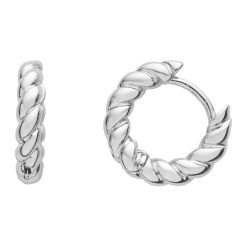 Cercei rotunzi discreti cu model impletit-FEMEI/GENTI SI ACCESORII/Bijuterii-GENTI SI ACCESORII/Bijuterii