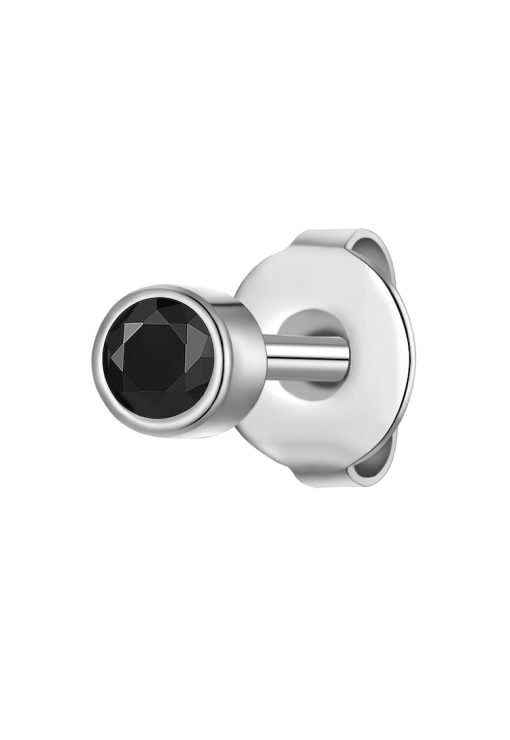 Cercel cu tija din otel inoxidabil decorat cu zirconia-BARBATI/GENTI SI ACCESORII/Bijuterii-GENTI SI ACCESORII/Bijuterii