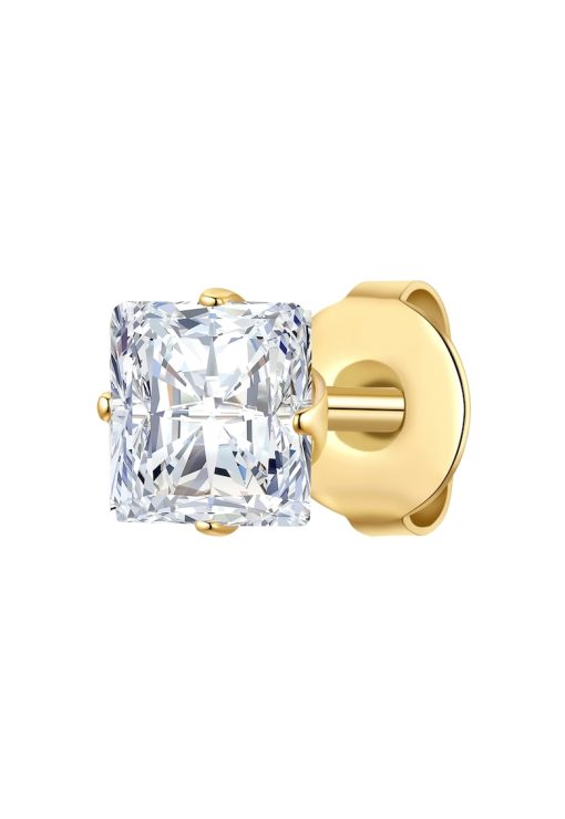 Cercel cu tija placat cu aur de 14K si decorat cu zirconia-BARBATI/GENTI SI ACCESORII/Bijuterii-GENTI SI ACCESORII/Bijuterii