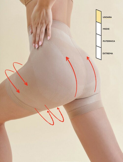 Chiloti boxeri cu push-up si modelare usoara Gabriella 987 Summer Push Up 50 den-FEMEI