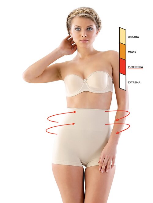 Chiloti boxeri modelatori cu talie dublu intarita Shapewear 2022-FEMEI