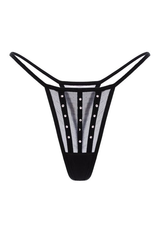 Chiloti tanga cu segmente semitransparente-FEMEI/IMBRACAMINTE/Lenjerie intima-IMBRACAMINTE/Lenjerie intima
