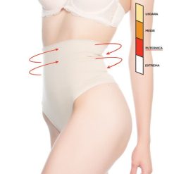Chiloti tanga modelatori cu talie dublu intarita si silicon Shapewear 2020-FEMEI