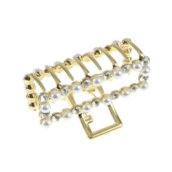 Cleste de par auriu cu pietre si perle acrilice-FEMEI/GENTI SI ACCESORII/Palarii