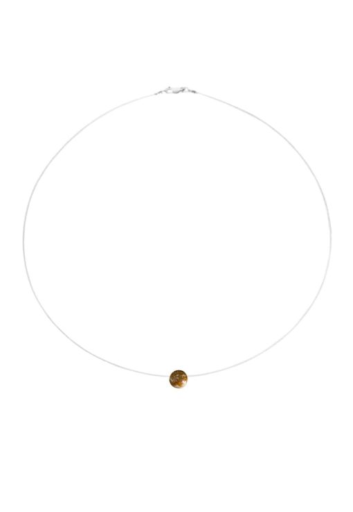 Colier fir transparent cu piatra naturala Jasp - Argint 925 - reglabil-FEMEI/GENTI SI ACCESORII/Bijuterii-GENTI SI ACCESORII/Bijuterii