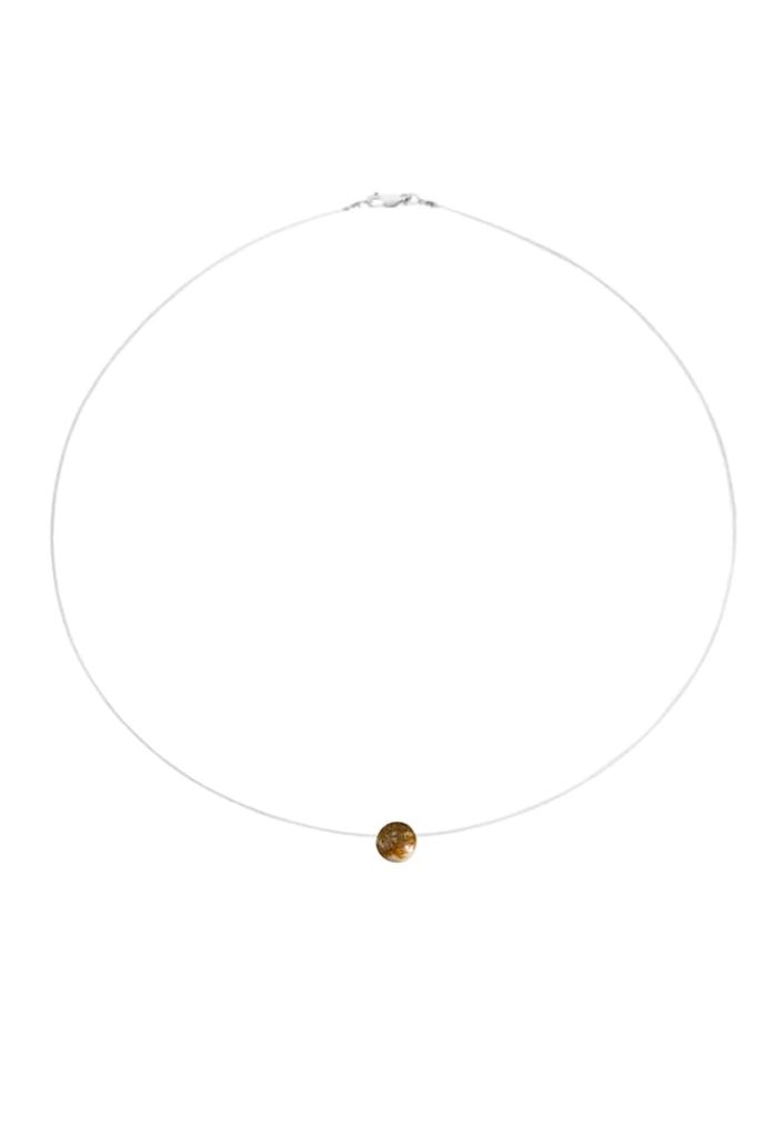 Colier fir transparent cu piatra naturala Jasp - Argint 925 - reglabil-FEMEI/GENTI SI ACCESORII/Bijuterii-GENTI SI ACCESORII/Bijuterii