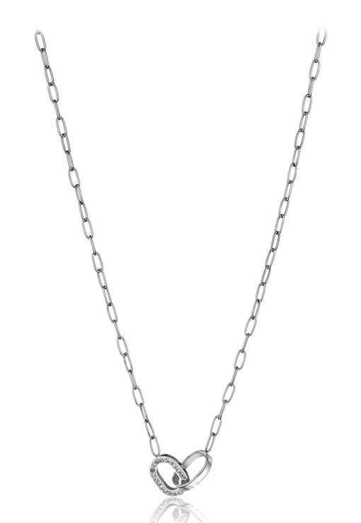 Colier-lant din otel inoxidabil cu cristale-FEMEI/GENTI SI ACCESORII/Bijuterii-GENTI SI ACCESORII/Bijuterii