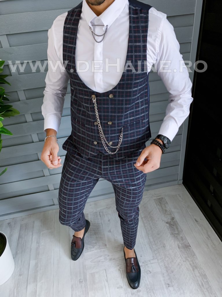 Compleu barbati bleumarin Vesta + Pantaloni B1458*-Costume barbati > Compleuri barbati
