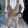 Compleu barbati maro Vesta + Pantaloni B1452 6-2-Costume barbati > Compleuri barbati