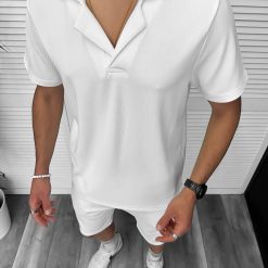Compleu de vara  alb  triocu + pantaloni 8207A  D6-3.3-Recent adaugate
