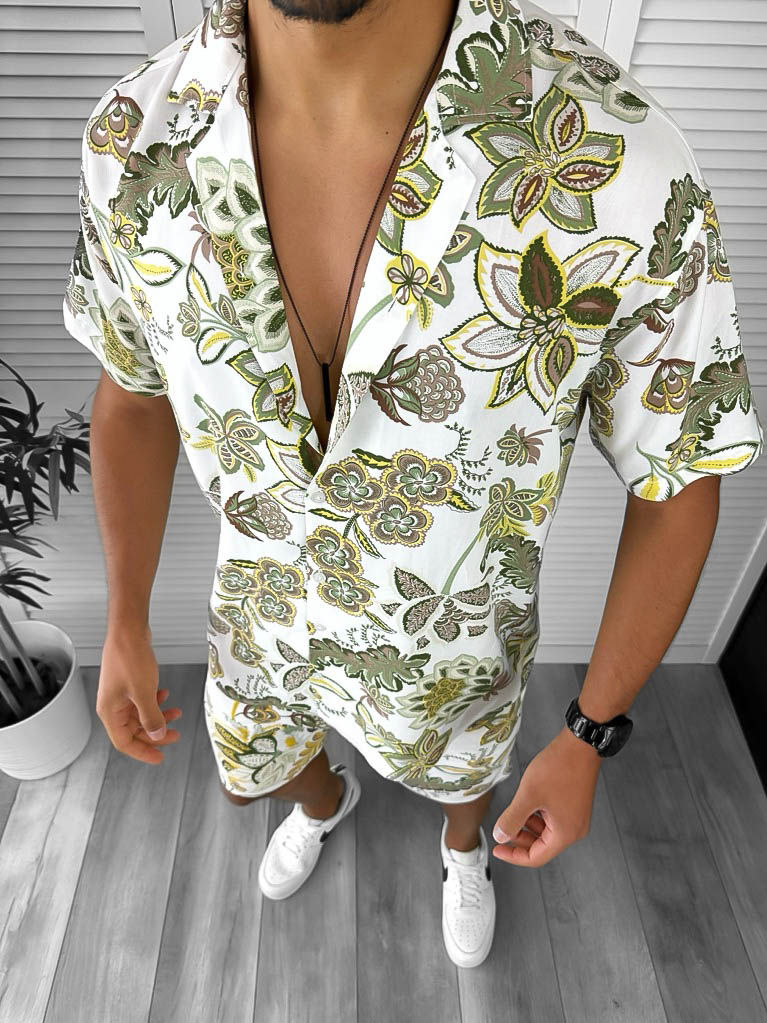 Compleu de vara camasa imprimeu  + pantaloni 12757 79-4-Recent adaugate