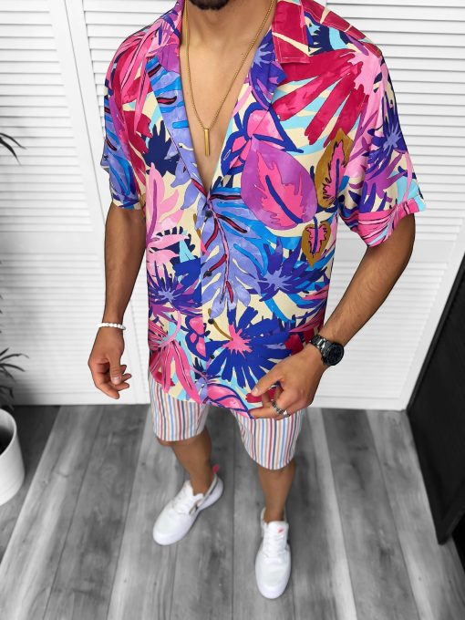 Compleu de vara camasa imprimeu  + pantaloni 13219-Recent adaugate