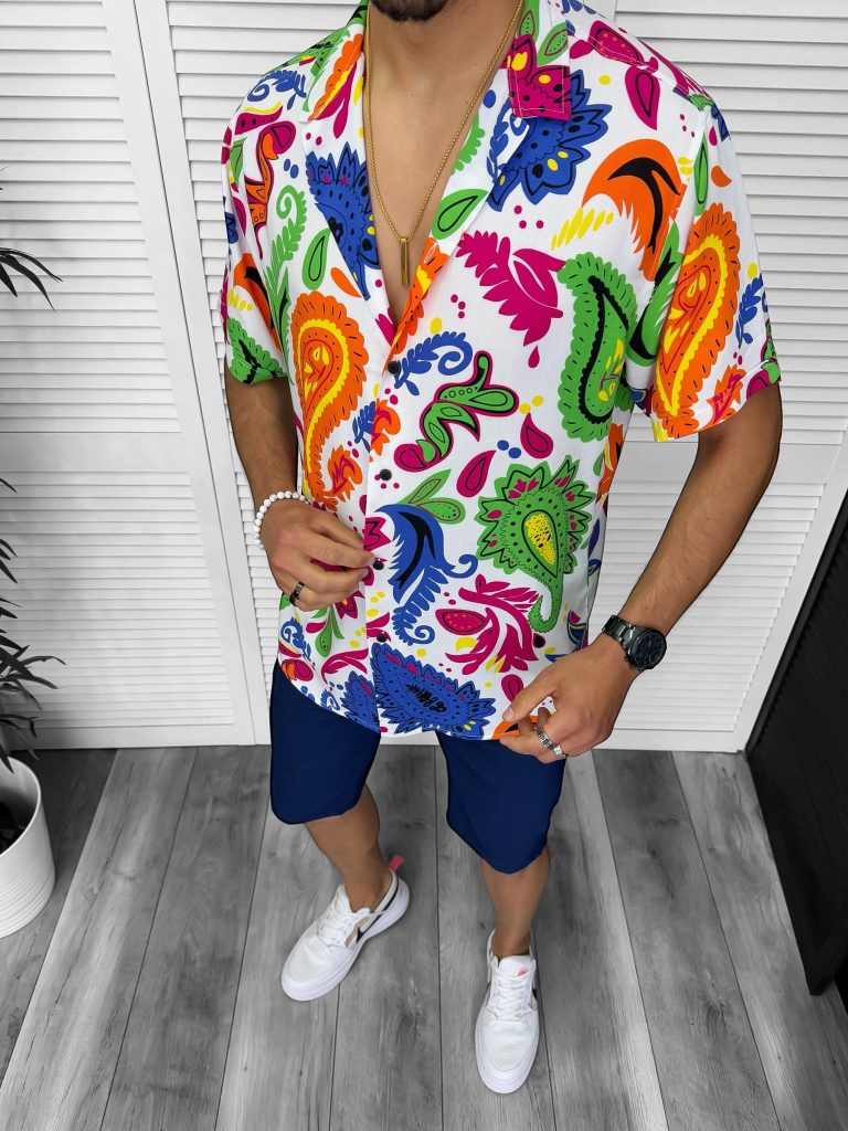 Compleu de vara camasa imprimeu  + pantaloni 13224-Recent adaugate