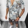 Compleu de vara camasa imprimeu  + pantaloni 13225-Recent adaugate