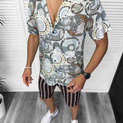 Compleu de vara camasa imprimeu  + pantaloni 13225-Recent adaugate