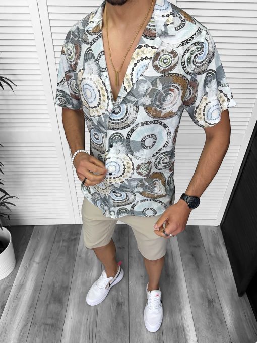 Compleu de vara camasa imprimeu  + pantaloni 13226-Recent adaugate