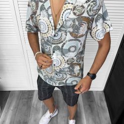 Compleu de vara camasa imprimeu  + pantaloni 13227-Recent adaugate