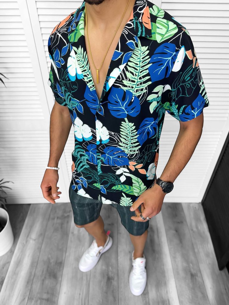 Compleu de vara camasa imprimeu  + pantaloni 13229-Recent adaugate
