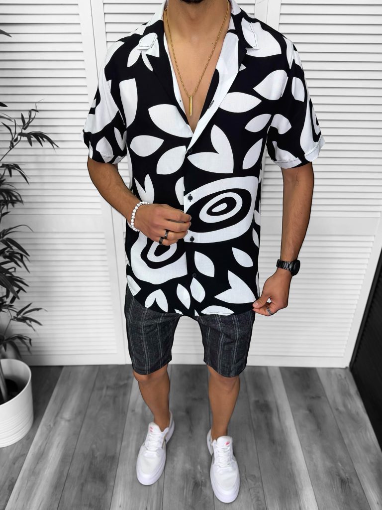 Compleu de vara camasa imprimeu  + pantaloni 13234-Recent adaugate