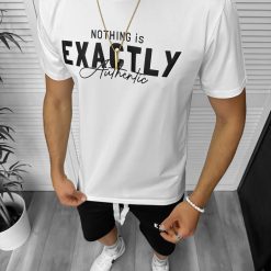 Compleu de vara tricou cu imprimeu pe spate  + pantaloni  alb  TS953 D6-1.2-Recent adaugate