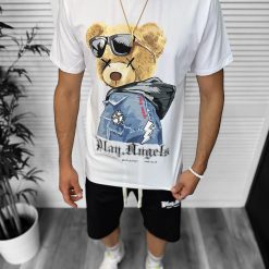 Compleu de vara tricou + pantaloni  alb  TS958 D6-1.3-Recent adaugate