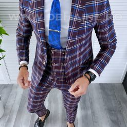 Costum barbati slim fit (PANTALONI + VESTA)  4224 N7-4.3-Costume barbati