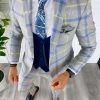 Costum barbati slim fit (SACOU+ VESTA) bleumarin 5385-Costume barbati