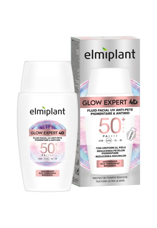 Fluid facial  GLOW EXPERT 4D UV - anti pete pigmentare si antirid - cu SPF 50+ - 50ml-FEMEI/INGRIJIRE COSMETICA/Produse cosmetice-INGRIJIRE COSMETICA/Produse cosmetice