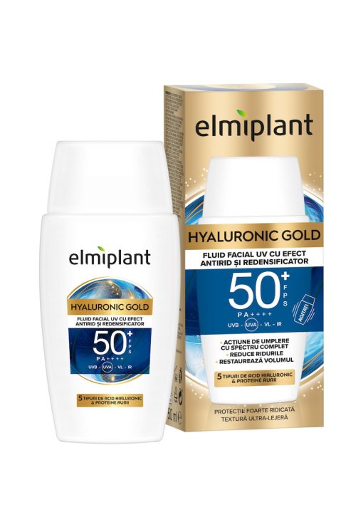 Fluid facial  HYALURONIC GOLD UV cu efect antirid si redensificator - cu SPF 50+ - 50ml-FEMEI/INGRIJIRE COSMETICA/Produse cosmetice-INGRIJIRE COSMETICA/Produse cosmetice