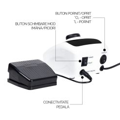 Freza unghii profesionala Turbo Bee 35.000 RPM SensoPRO Milano Black 2