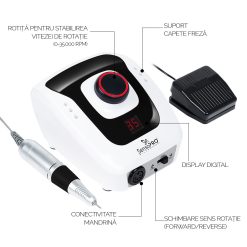 Freza unghii profesionala Turbo Bee 35.000 RPM SensoPRO Milano Black 4