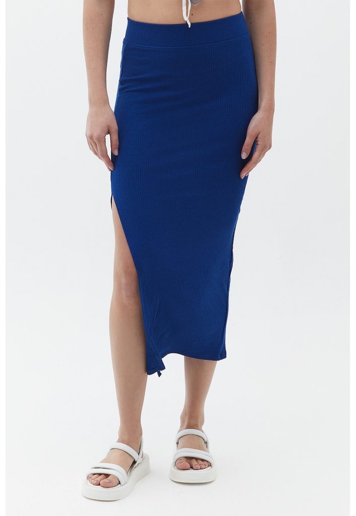Fusta midi cambrata cu slit lateral-FEMEI/IMBRACAMINTE/Fuste-IMBRACAMINTE/Fuste