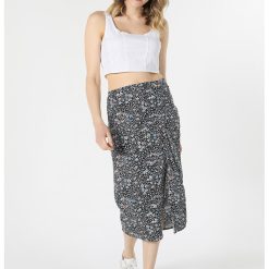 Fusta midi cu imprimeu floral-FEMEI/IMBRACAMINTE/Fuste-IMBRACAMINTE/Fuste