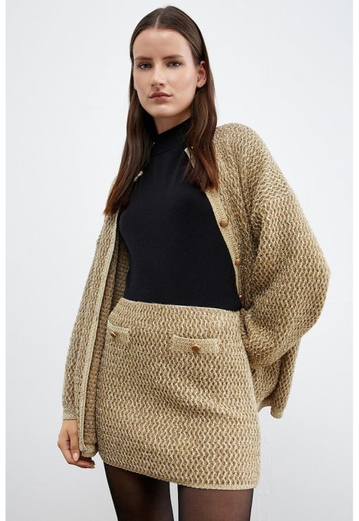 Fusta mini cu insertii de lurex-FEMEI/IMBRACAMINTE/Fuste-IMBRACAMINTE/Fuste