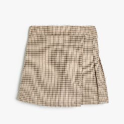 Fusta-pantalon cu model in carouri si talie elastica-FETE/IMBRACAMINTE/Sorturi-IMBRACAMINTE/Sorturi