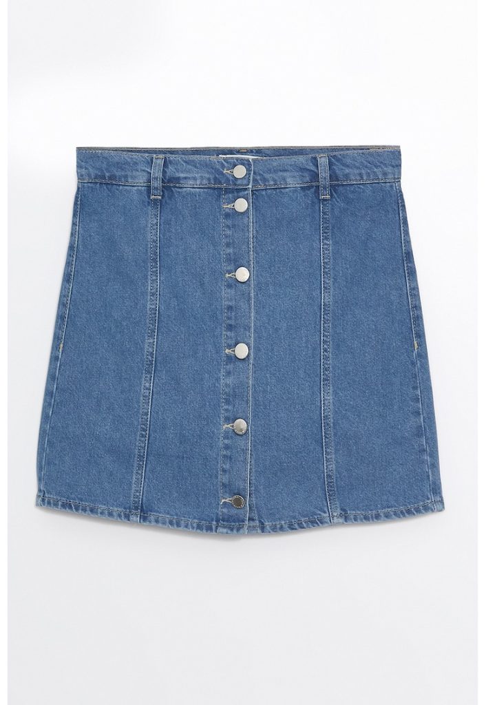 Fusta-pantalon de denim cu talie inalta-FEMEI/IMBRACAMINTE/Pantaloni si colanti-IMBRACAMINTE/Pantaloni si colanti