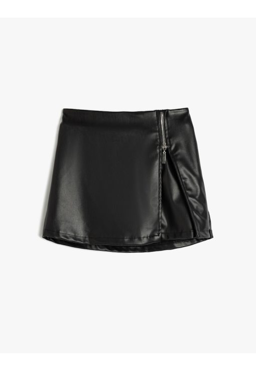 Fusta-pantalon din piele ecologica-FETE/IMBRACAMINTE/Sorturi-IMBRACAMINTE/Sorturi